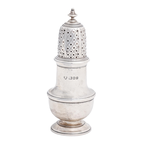 281 - An Elizabeth II silver sugar caster and cover, 15cm h, by C J Vander Ltd, London 1959, 5ozs 5dwts... 