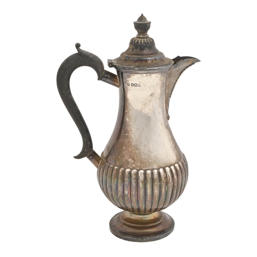 358 - A George V silver lidded baluster jug, 26cm h, by Martin, Hall & Co Ltd, Sheffield 1919, 14ozs 1... 