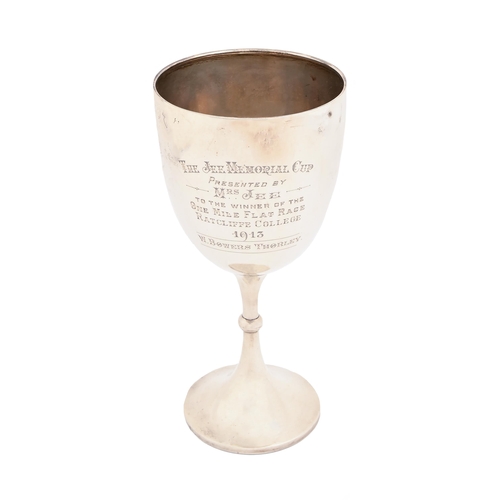 390 - A George V silver goblet, on flared foot, 23.5cm h, by Jones & Crompton, Birmingham 1912, 8ozs 5... 