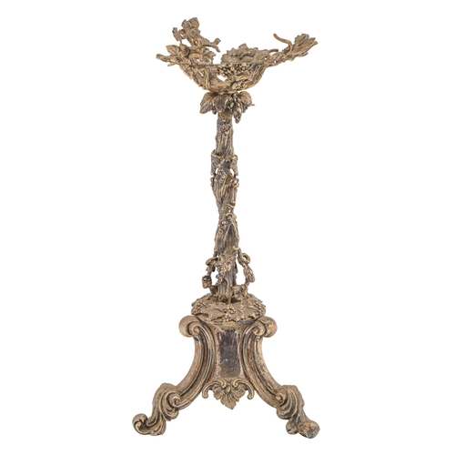 396 - A Victorian EPNS centrepiece, originally to support a glass dish, of naturalistic grapevine design o... 