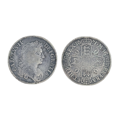 412 - A Charles II Crown, 1671, vg-F