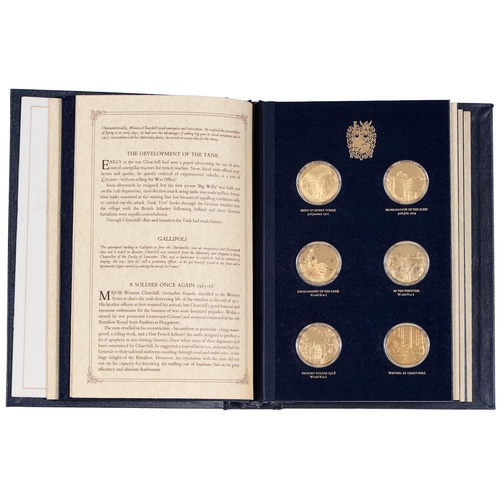 438F - Churchill Centenary Medals. A set of twenty-four silver gilt medals, 38mm diam, by John Pinches Meda... 