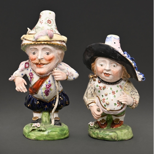 Two Derby figures of Mansion House dwarves, c1830, 17 and 21cm h, one ...