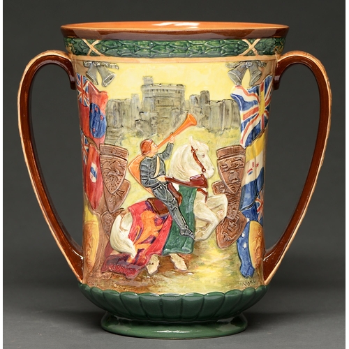 644 - Coronation of Edward VIII. A Royal Doulton commemorative loving cup, 1936, designed by Charles J Nok... 