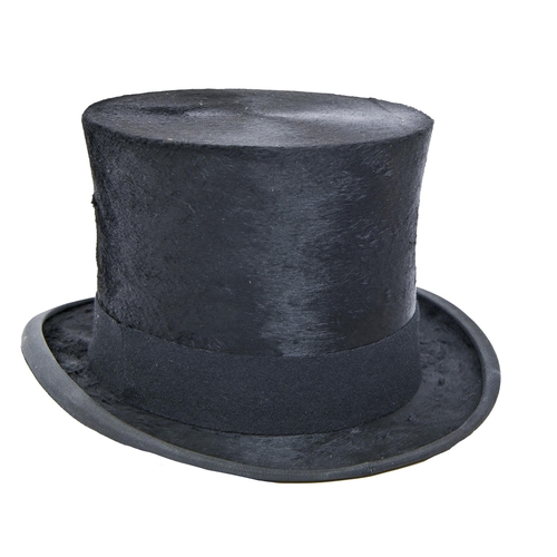 880 - A black top hat, Christys' London, early 20th c, aperture 16.5 x 20cm, card box