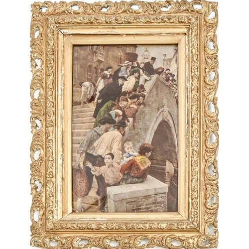 885 - A Victorian chrystoleum of a Venetian scene, 27 x 17cm, framed