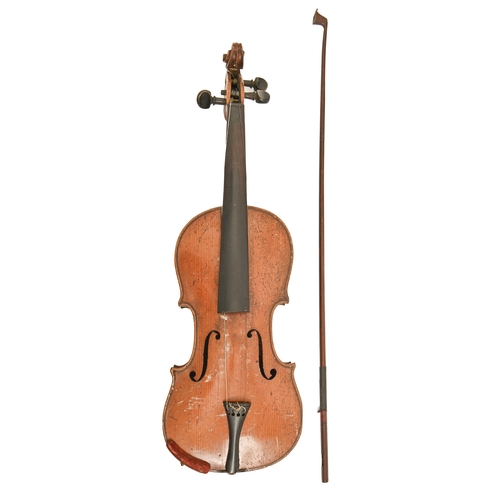 893 - A child's violin, length of back 33.8cm, cased