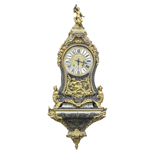 894 - A Louis XV gilt bronze mounted and Boulle bracket clock, Fortin a Paris, the movement with verge esc... 