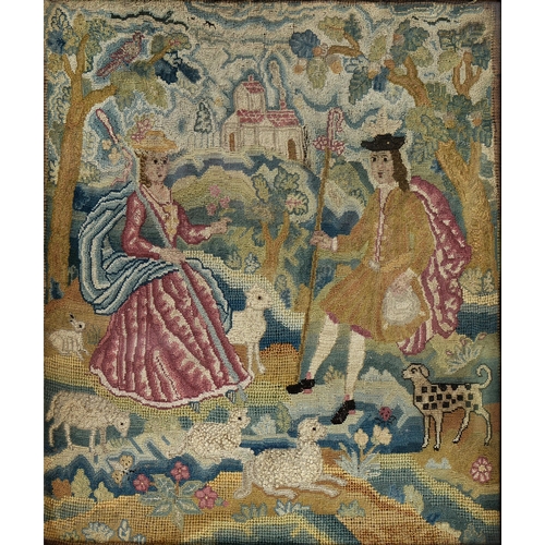 903 - An 18th c English tent stitch picture, 39 x 32cm