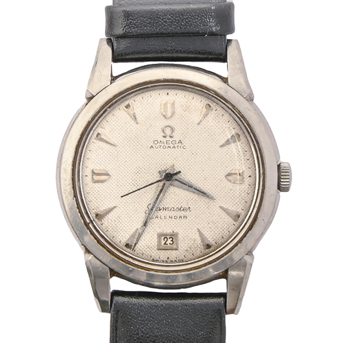 91 - An Omega stainless steel self-winding wristwatch, Seamaster Calendar, c1960, 35mm diam... 