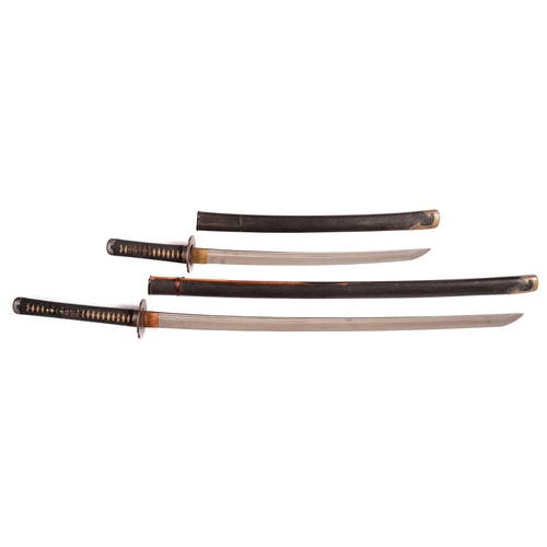 995 - A Daisho

Dai- A substantial Katana
Sugata:  Shinogi-Zukuri Iori-mune with shallow tori-zori. The bl... 