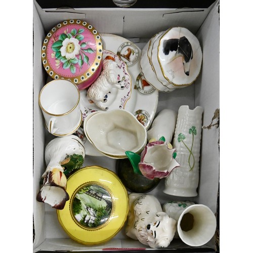 1399 - Miscellaneous small ornamental English ceramics, mid 19th c and later, to include a Staffordshire po... 