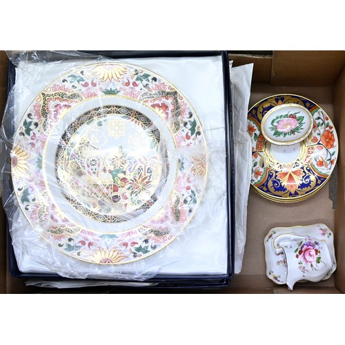 1406 - A quantity of Royal Crown Derby decorative china and tea ware, including four boxed Christmas plates... 