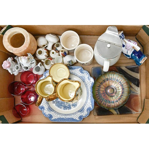 1459 - Miscellaneous ceramics and glass, including Wade Festival ware, cranberry custard cups, etc... 