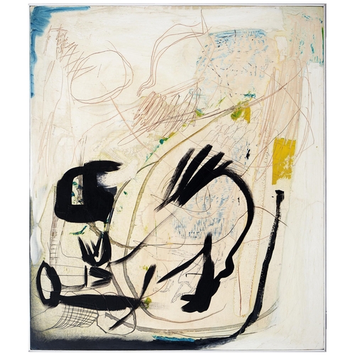 1105 - Arthur Lanyon (1985 - ) - Husky, signed and inscribed verso, mixed media on board, 68 x 58cm... 