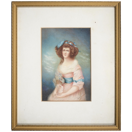 1123 - Frederick Micklewright (1865-1941) after Thomas Gainsborough - Portrait of Mrs Hallet; Portrait of M... 