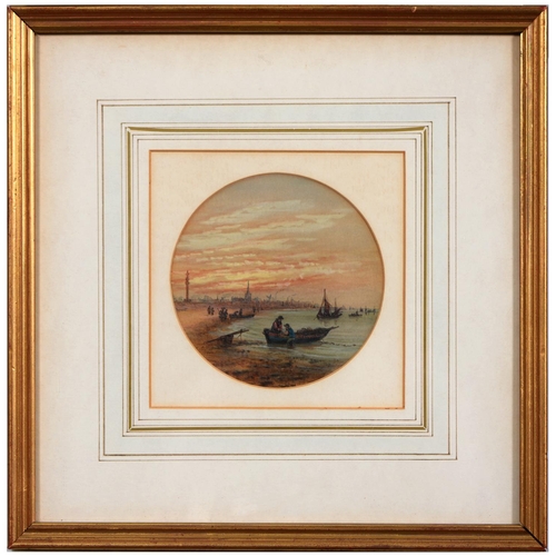 1107 - English School, 19th century - Scarborough, Yarmouth, Tynemouth; Sunset near Whitby, a set of four, ... 