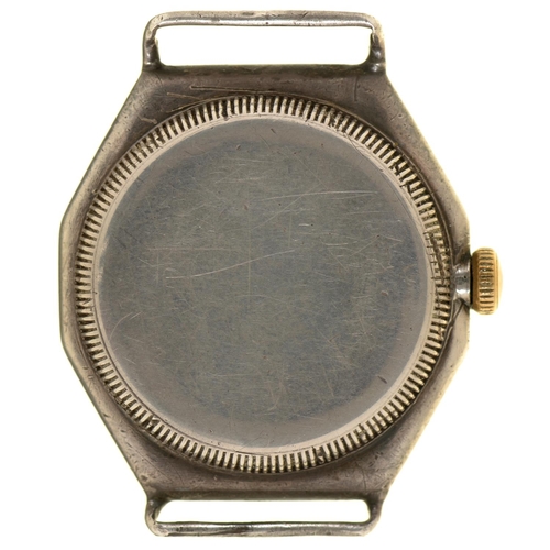 103 - A  Rolex silver octagonal gentleman's wristwatch,  Oyster, Rolex Prima movement, wire lugs... 