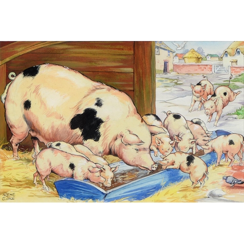 1127 - Rene Cloke (1904-1995) - Farmyard Scenes - Original Illustrations, three, all signed, pen, ink, wate... 