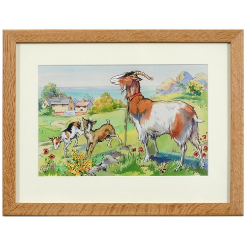 1128 - Rene Cloke (1904-1995) - Farm Animals - Original Illustrations, three, all signed, pen, ink, waterco... 