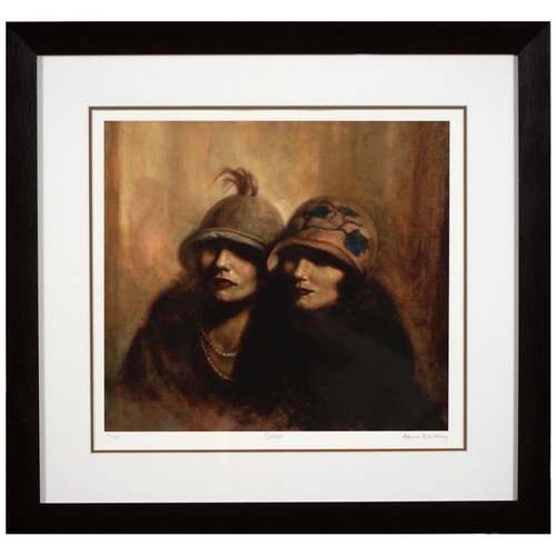 1131 - Hamish Blakely - Sisters, signed print, Nikki McKay - Tango, oil on canvas and Joanny Tierant - Coas... 