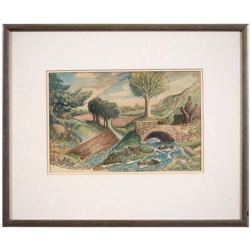 1143 - Adrian Hill RBA, RI (1895-1977) - Landscape, signed and dated '49, watercolour, 21 x 32.5cm... 