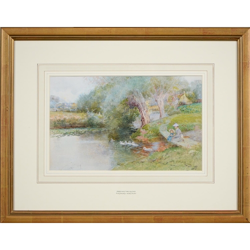 1147 - Thomas Mackay (1851-1920) - Watching the Ducks, signed and dated 1911, watercolour, 24 x 39cm... 