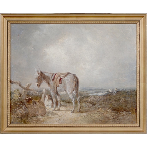 1149 - English School - Donkey & Dog, in the manner of James Ward, oil on canvas, 41 x 51.cm... 