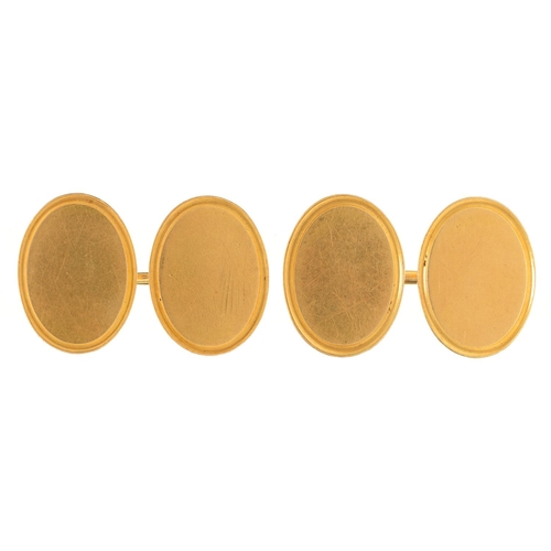 116 - A pair of Victorian 18ct gold cufflinks, 18mm, Chester 1889, 9.6g