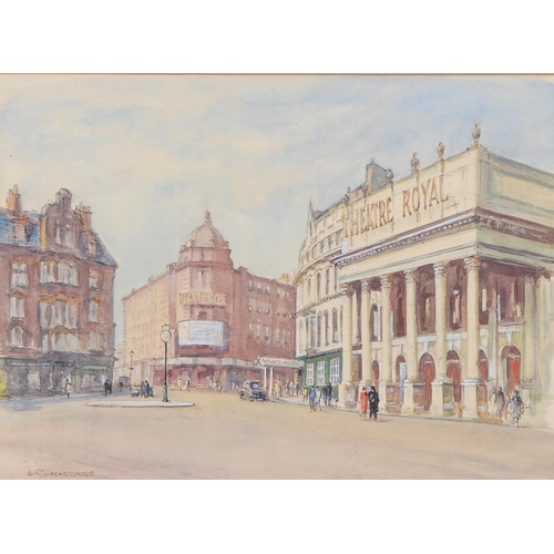 1164 - Walter Richard Washbrooke (1897-1989) - Theatre Square, Nottingham, signed, watercolour, 22 x 30cm a... 