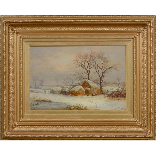 1166 - Charles Wilde (1856-1905) - Winter, signed and dated 1879, oil on canvas, 34 x 52cm