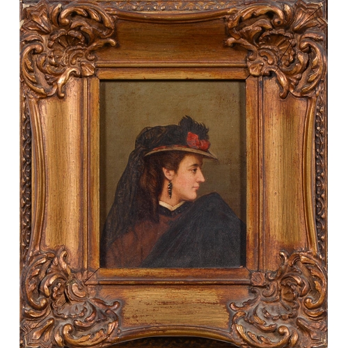 1173 - Continental School, late 19th c - Head Studies of Young Women, two, oil on panel, 11.5 x 9cm (2)... 