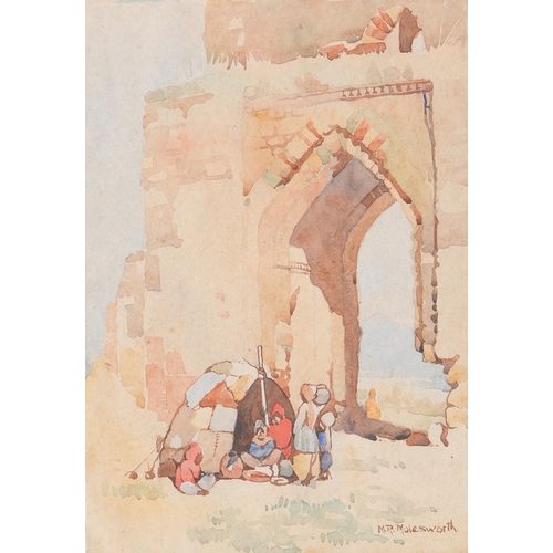 1177 - Mollie Rosalie Molesworth (1907-1935) - Nomads, North India, signed, watercolour, 34 x 24cm... 