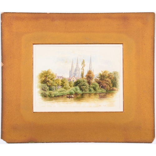 1189 - George Fall (1848-1925) - English Cathedrals, four, all signed, watercolour, 13.5 x 19cm and various... 