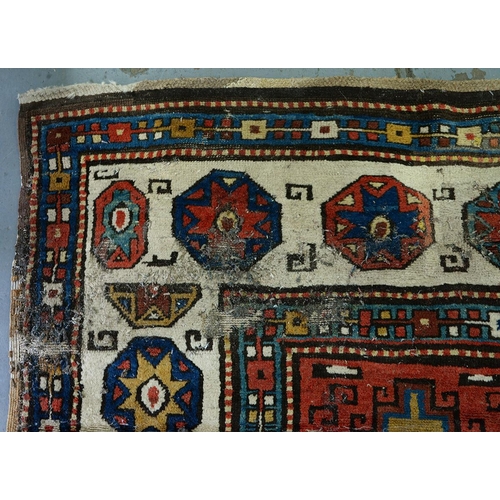 1210 - An antique Caucasian runner, 110 x 335cm