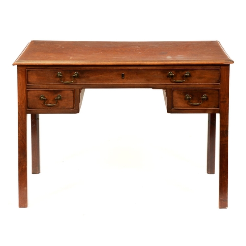 1264 - A George III mahogany lowboy, on plain square legs, 73cm h; 47 x 99cm