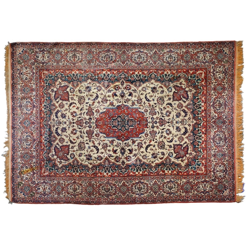 1339 - An antique Isfahan carpet, 257 x 367cm