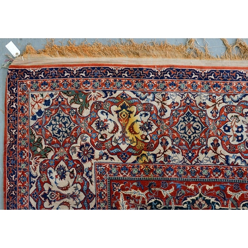 1339 - An antique Isfahan carpet, 257 x 367cm