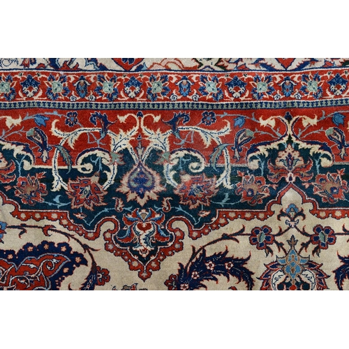 1339 - An antique Isfahan carpet, 257 x 367cm