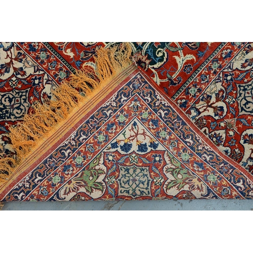 1339 - An antique Isfahan carpet, 257 x 367cm