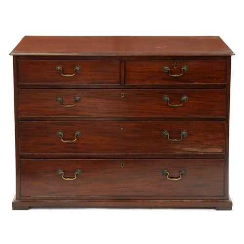 1340 - A Victorian mahogany chest of drawers, 85cm h; 51 x 114cm