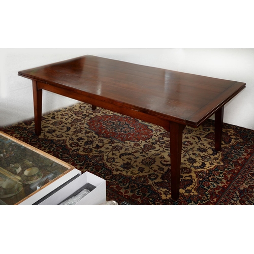 1347 - A mahogany draw leaf dining table, 20th c, with cleated ends, 79cm h; 100 x 289cm