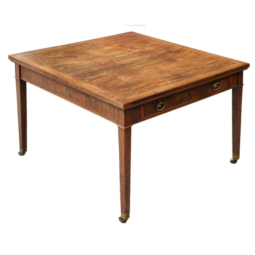 1356 - A George III mahogany Universal Table after a design by Thomas Sheraton, the square top with a draw ... 