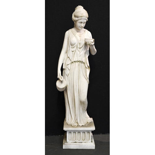 1370 - A life sized 'marble' resin statue of a vestal virgin,  159cm h