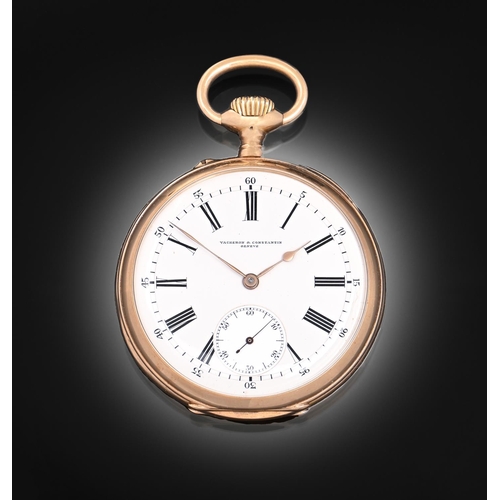 170 - A Vacheron & Constantin 14ct gold keyless lever watch, No 322123, with enamel dial and gold cuve... 