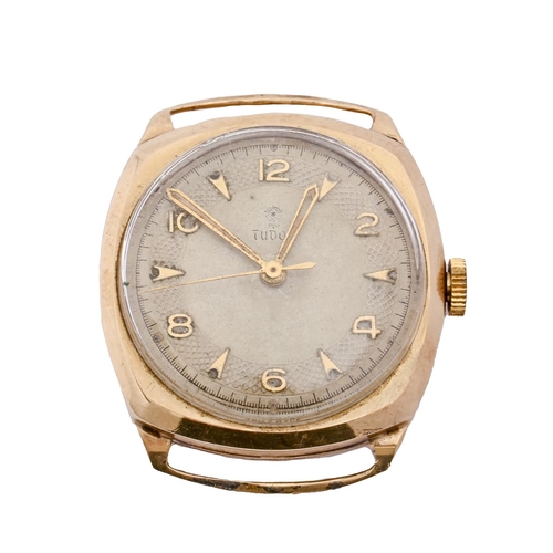 178 - A Rolex Tudor 9ct gold cushion shaped gentleman's wristwatch, 29 x 29mm, Birmingham 1953... 