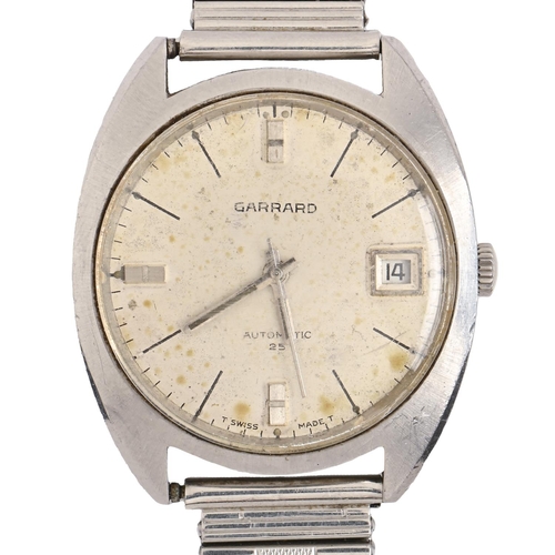 182 - A Garrard stainless steel self-winding gentleman's wristwatch, 34 x 40mm