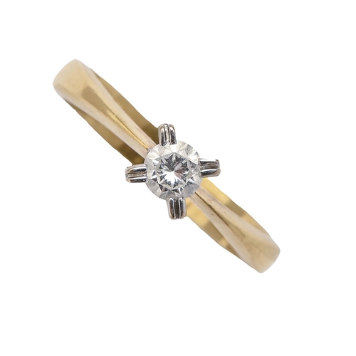 232 - A diamond ring, in gold marked 750, 4.2g, size M