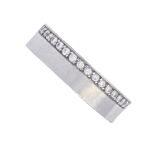 250 - A diamond half eternity band, in platinum, 8.3g, size J