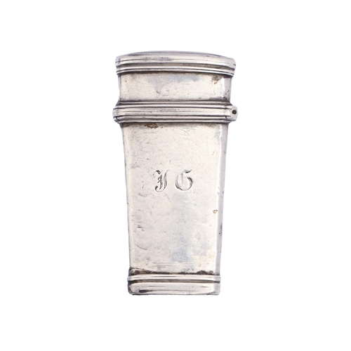 308 - A George III silver lancet case, 64mm, apparently unmarked